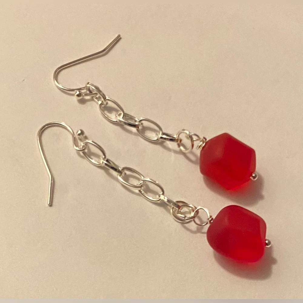 NEW cultured sea glass earrings
